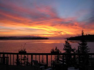 Sunset view from the Lodge at Kettle Falls.