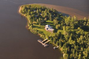 Aerial view of One Man Lake Lodge