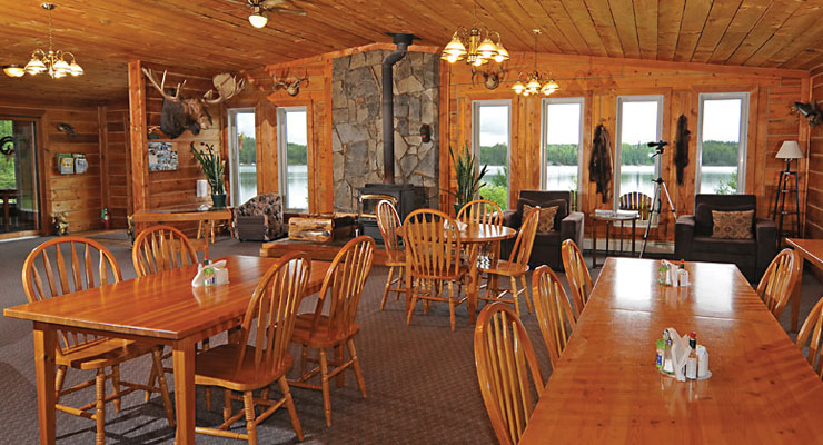 Dining room in one of Halley's Camps lodges.