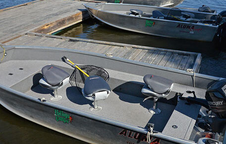 Docked boats ready to go.