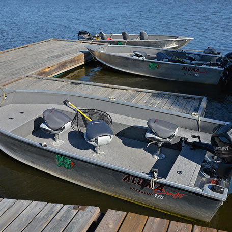 Docked boats ready to go.