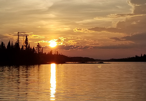 A sunset on Bee Lake.