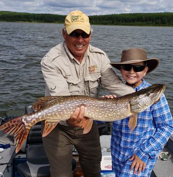 Patrick’s first day of fishing in Canada—and he caught the largest fish in their group of 12, over their entire trip! As Patrick's very proud grandpa, Mike Ownby said, "Beginners Luck! Needless to say, he is HOOKED on Halley’s."