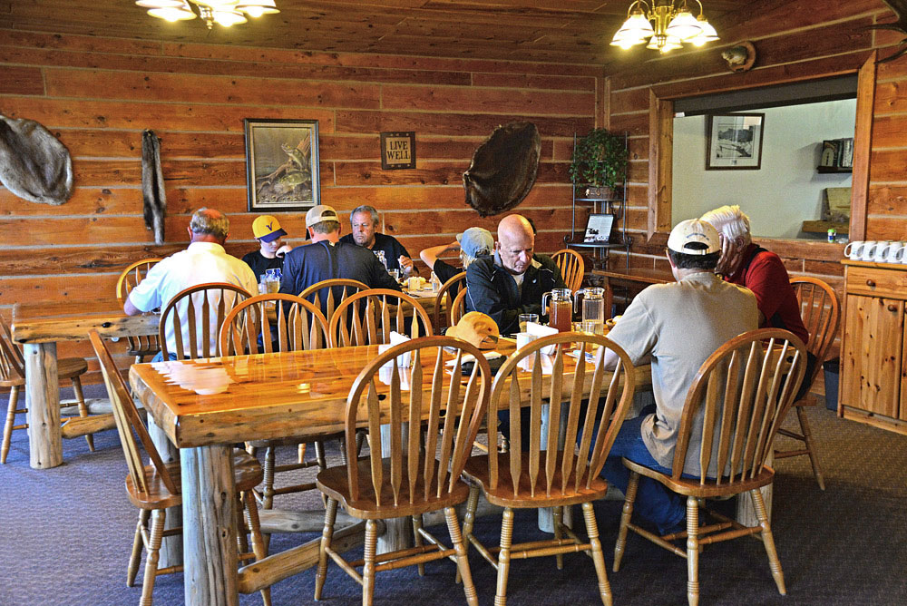 Diners enjoying a delicious break from fishing